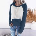 thumbnail image 3 of Vedolay Womens Tops Casual Hoodies for Women Tops Long Sleeve Loose Pullover Casual Ladies Solid Striped Crewneck Sweatshirts,Navy L, 3 of 4