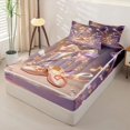 thumbnail image 2 of Castle Fairy Dreamy Initial E Zipper Twin Comforter Sets with Fitted Sheet and 2 Pillowcases,Ribbon Bow Ballet Zipper Bedding Set,Blush Beige Mauve,4-Piece, 2 of 6