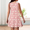 thumbnail image 5 of LTTVQM Easter Dresses for Girls 2026 Rabbit Egg Graphic Cute Sleeveless Sundress Soft Crewneck Midi Dress Fashion A-Line Dresses Pink 9-10 Years, 5 of 5