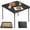 Classic Black, variant on Square Folding Table, 33.9 Inch Card Table, Multi-Functional Foldable Portable for Indoor Outdoor Dining Panic Patio Balcony Backyard Poolside, PVC Tabletop, Metal Frame, Black