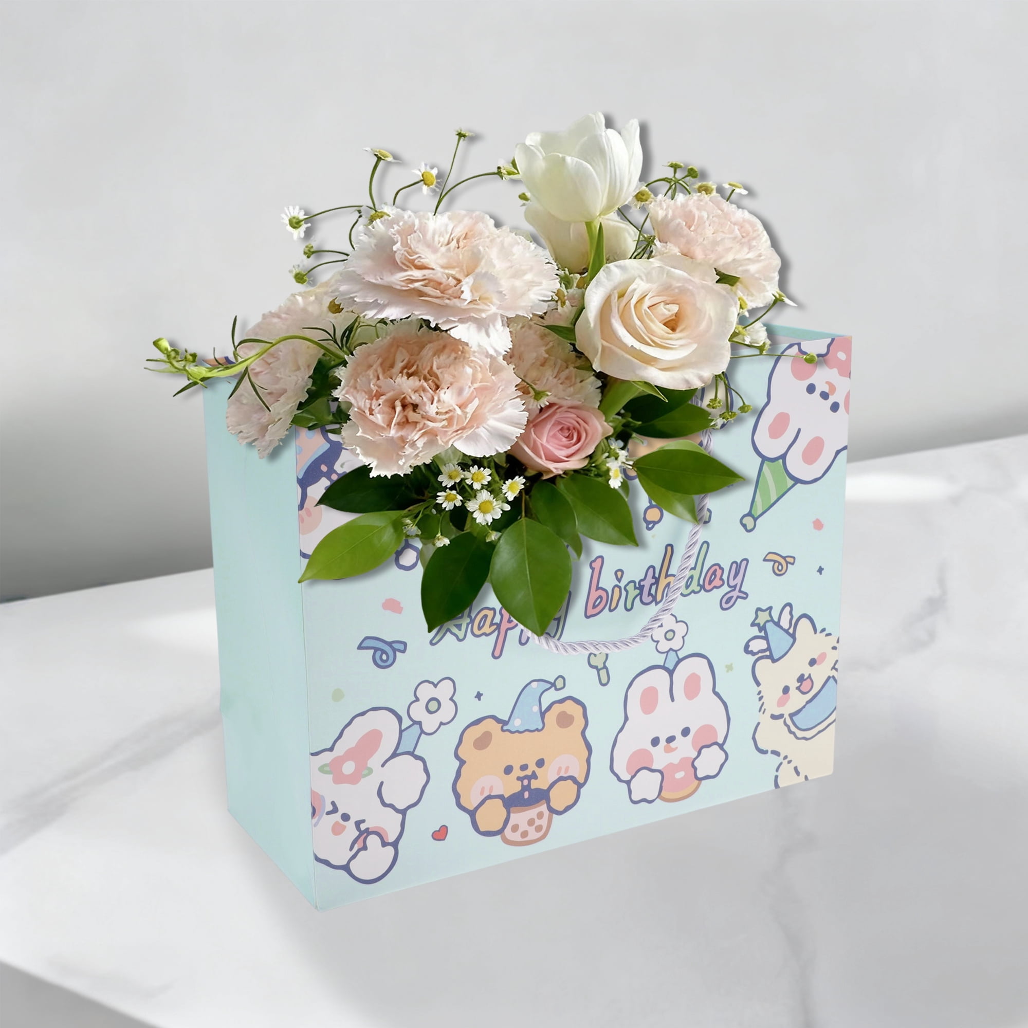 Unique Bargains Cartoon Rabbit Gift Bags Set of 4 Blue