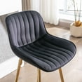 thumbnail image 5 of 30 Inch Velvet Dining Chairs, Modern Dining Chair with Golden Metal Legs, Simple Bar Stool Upholstered Dining Chairs, Counter Height Low Back(Black,Set of 2), 5 of 9