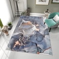 thumbnail image 3 of Dreammotif Light Blue Marble Pattern Modern Area Rug for Living Room and Home - 6 x 8.5 ft Machine Washable, Thin, Non Slip Backing Carpet, 3 of 8
