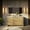 Rustic Acacia, variant on Lafarre 36 in W x 20 in D Navy Blue Bath Vanity, Cultured Marble Top and 28 in Mirror