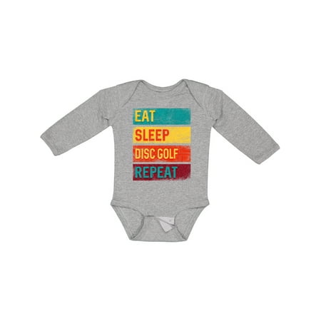 

Inktastic Disc Golfer Eat Sleep Disc Golf Repeat Gift Baby Boy or Baby Girl Long Sleeve Bodysuit