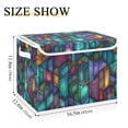 thumbnail image 5 of Yayeee Collapsible Cube Storage Bin with Lid Fabric Closet Decorative Basket with Handles, Stained Glass Pattern, 5 of 7