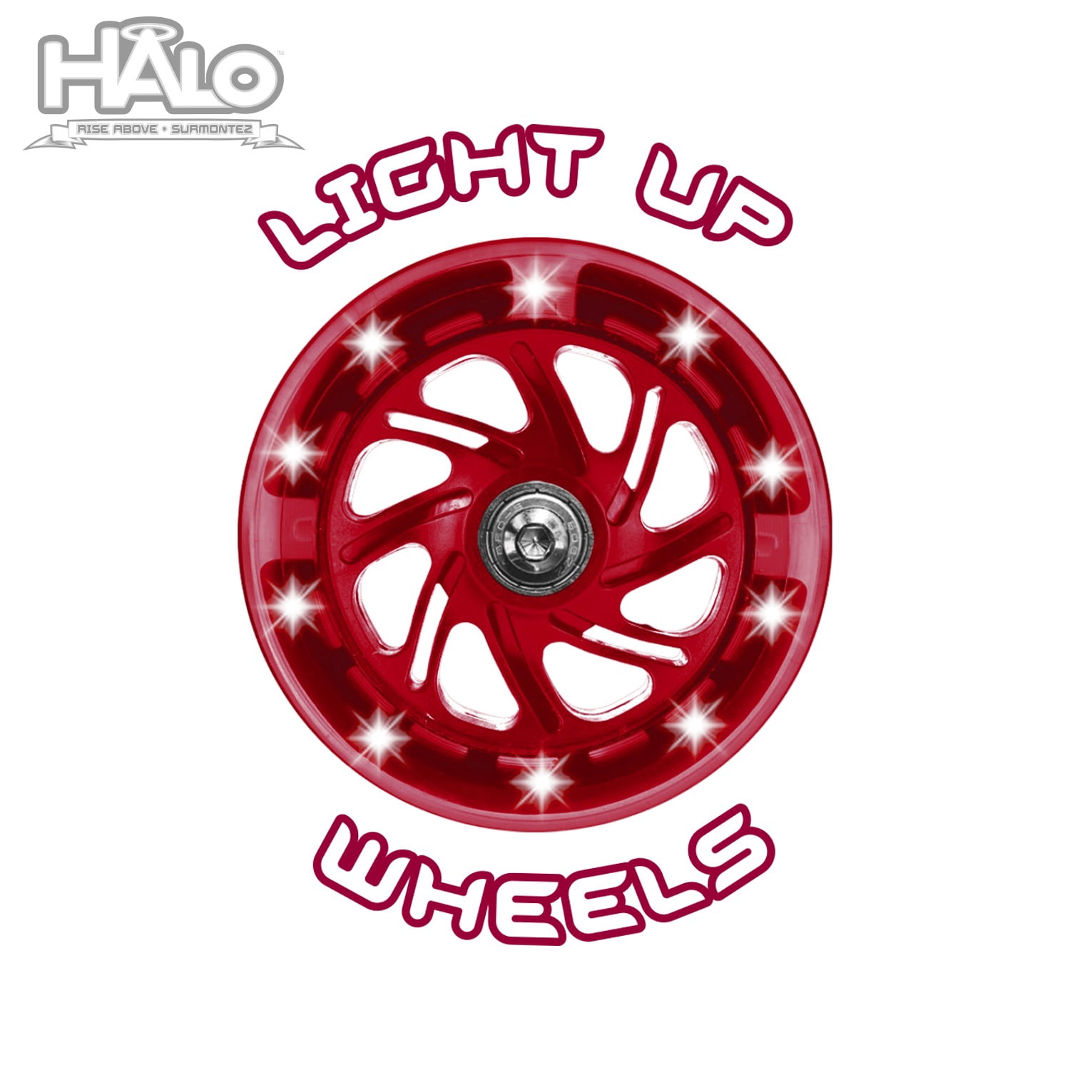 Halo Rise Above Supreme 100mm Wheel Inline Scooter - Red - 220 lbs Max weight - Unisex