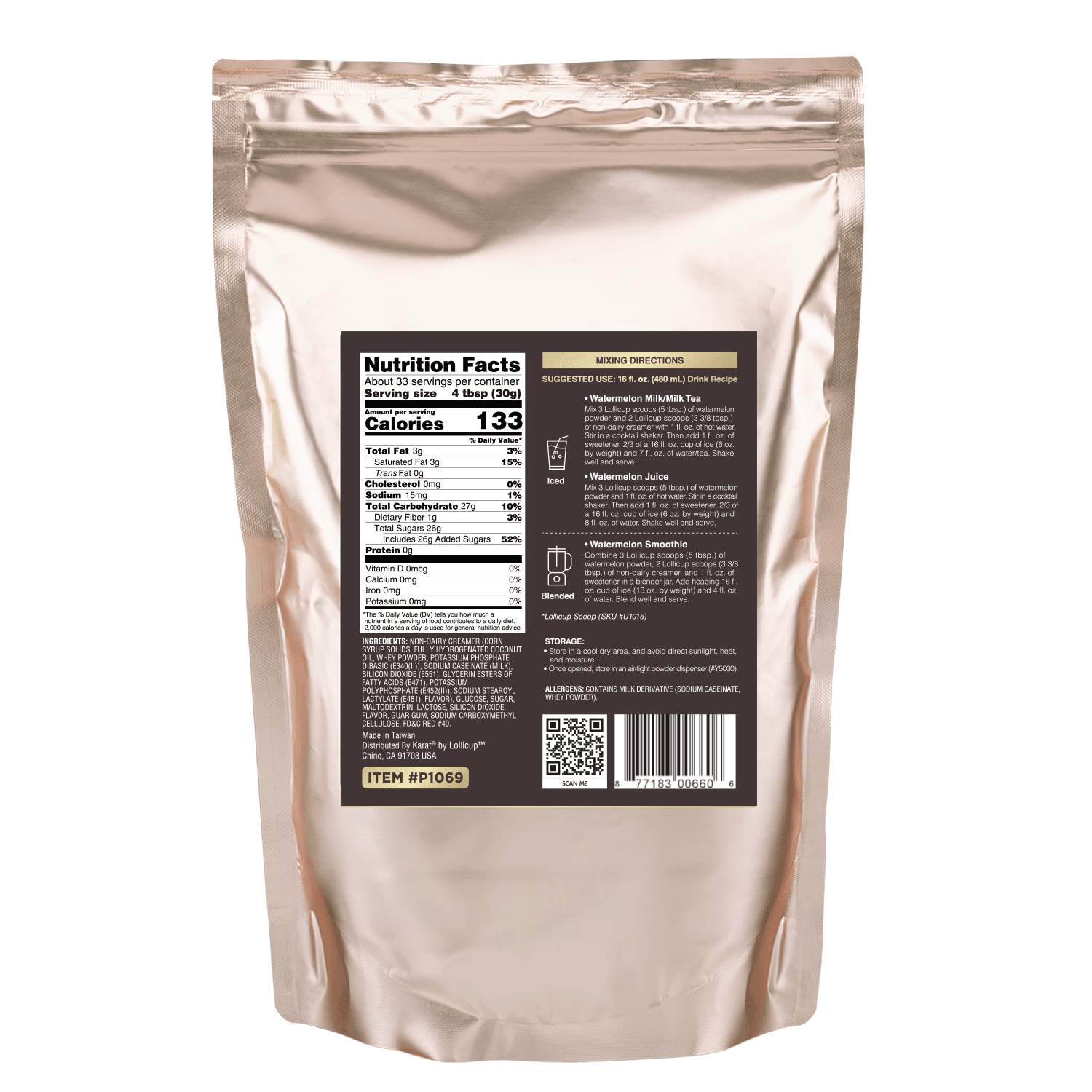 Tea Zone Watermelon Powder - Bag (2.2 lbs)
