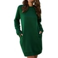 thumbnail image 3 of HLSOHJP Women's Winter Sweatshirt Dress Fleece Lined Pullover Shirt with Pockets Warm, 3 of 4