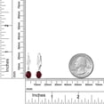 thumbnail image 3 of Gem Stone King 925 Sterling Silver Red Rhodolite Garnet Leverback Dangle Drop Earrings for Women (1.80 Cttw, Gemstone January Birthstone, Oval 7X5MM), 3 of 3