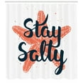 thumbnail image 3 of Ambesonne Beach Saying Shower Curtain, Stay Salty Starfish, 69"Wx84"L, Vermilion and Dark Blue, 3 of 3