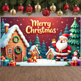 thumbnail image 6 of Festive Design Christmas Banner Santa Claus Holiday Backdrop Reindeer Snowman Decorative Ornament for Party Indoor Celebration, 6 of 9