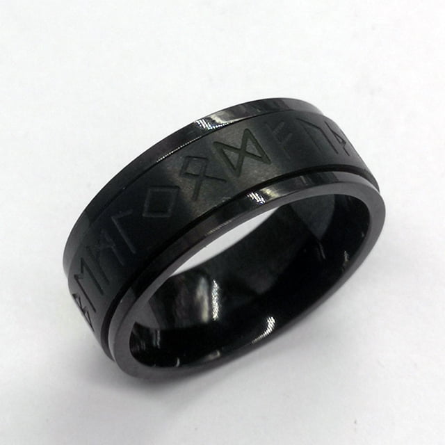 Anillo giratorio de acero inoxidable europeo y americano Anillo de moda de tótem simple personalizado de acero de titanio