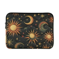 FORMRS 13-13.3 inch Laptop Sleeve Case Soft Carrying Quilted Computer Bag Cover, Sun Moon and Stars Pattern