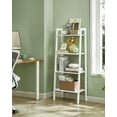 thumbnail image 3 of 4-Tier Ladder Shelf, Storage Rack for Home Garden, Large Capacity Bookcase, White, 3 of 7