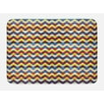 thumbnail image 1 of Chevron Bath Mat, Chevron Shapes in Retro Colors Simple Geometrical Figures Coat of Arms Symbol, Non-Slip Plush Mat Bathroom Kitchen Laundry Room Decor, 29.5 X 17.5 Inches, Blue Green Red, Ambesonne, 1 of 2