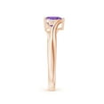 thumbnail image 3 of ANGARA Natural 0.7 Ct. Amethyst with Diamond Classic Ring in 14K Rose Gold for Women (Ring Size: 3), 3 of 10