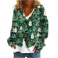 thumbnail image 2 of LOVZFMLL Cardigan pour Femmes Cardigan Décontracté Bouton Veste de Mode Imprimée de Noël, 2 of 5