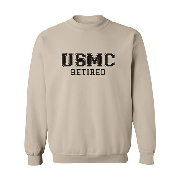 USMC Retired Military Style Crewneck Sweatshirt in Sand