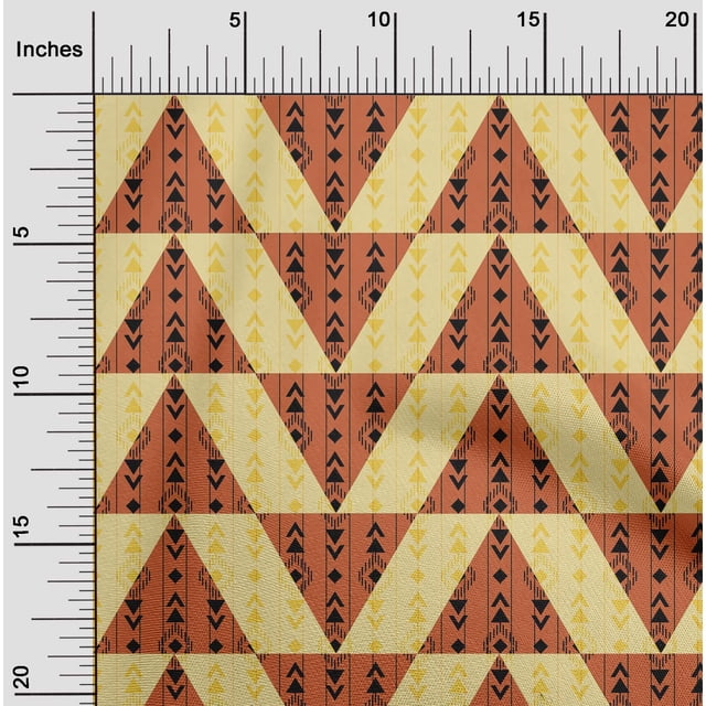 oneOone Polyester Lycra Fabric Stripe|Diamond & Triangle Geometric Printed Craft Fabric BTY 56 Inch Wide