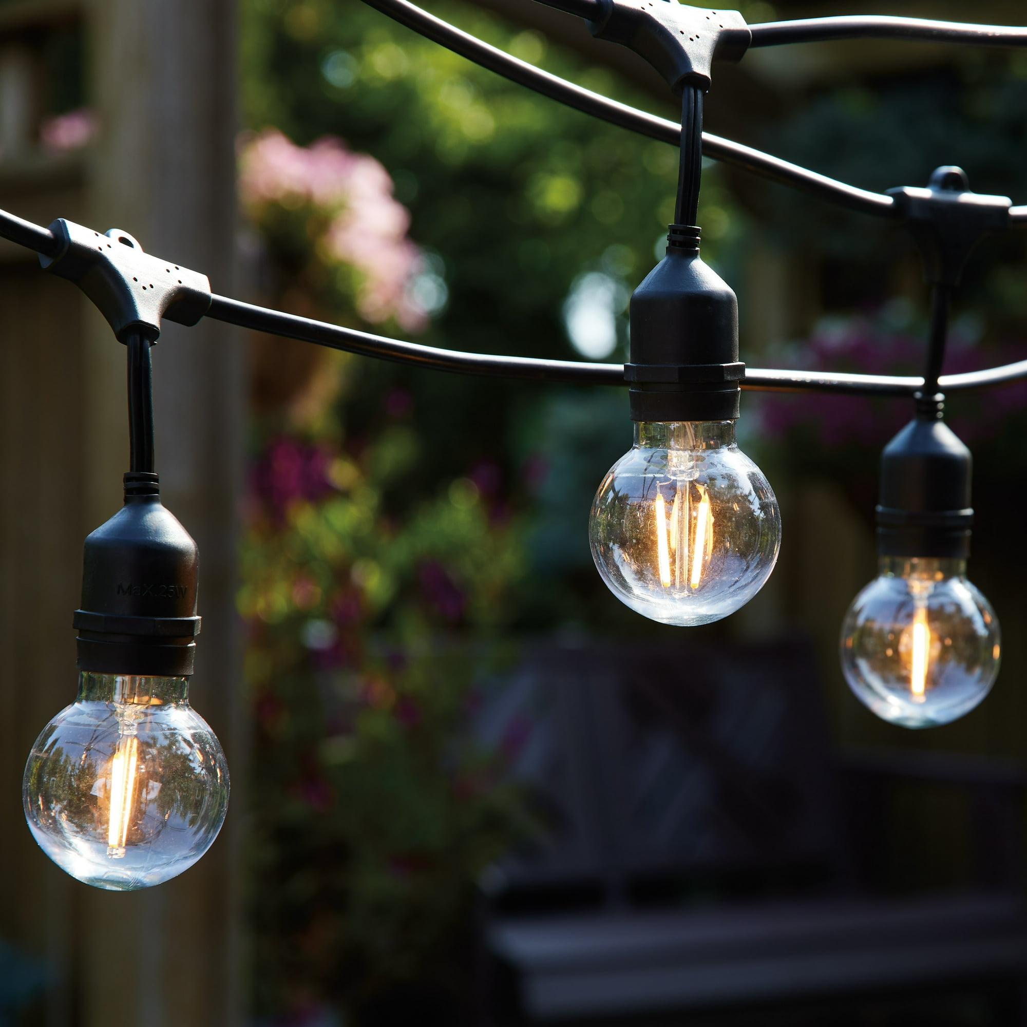 Better Homes & Gardens 24 ft LED Globe String Lights, 12 Bulbs, Warm White, Indoor/Outdoor
