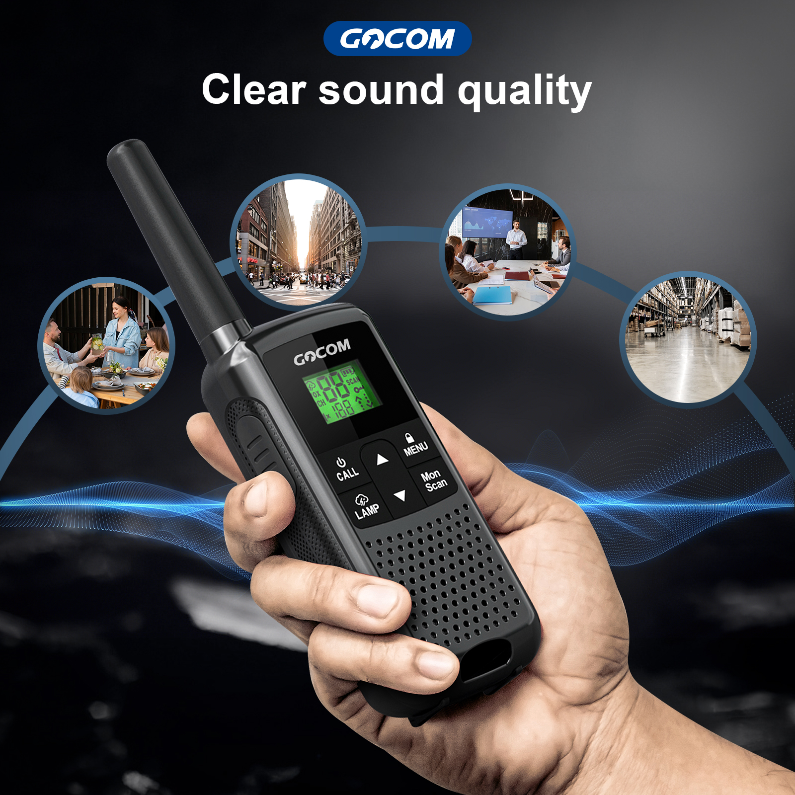 GOCOM G200 Walkie Talkies 4-Pack with Rechargeable Batteries photo 6