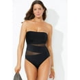 thumbnail image 3 of Swimsuits for All Women's Mesh Wrap Bandeau One Piece Swimsuit, 3 of 5