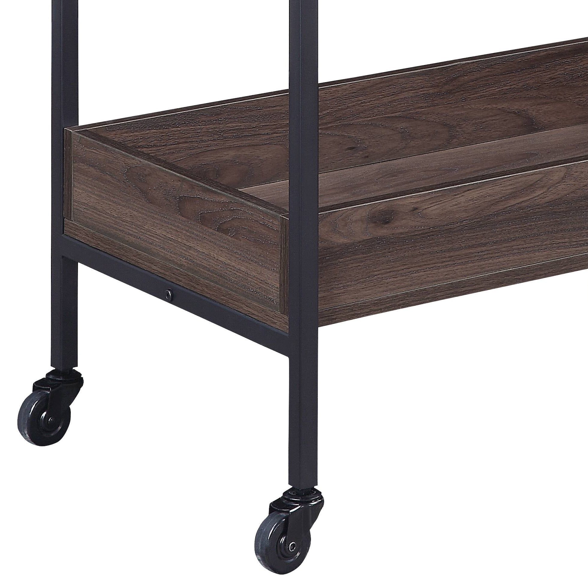 Serving Cart Walnut & Black Finish