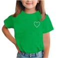 thumbnail image 2 of Babcutegg Solid Color Casual Short Sleeve Top With Subtle Rhinestone Accents And Minimalist Print For Kids Army Green Size 10, 2 of 7