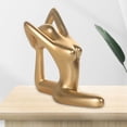 thumbnail image 1 of Meditación Yoga Pose Estatua Estatuilla Decoración para hogar Resina Pequeña de yoga Escultura para estante Oficina Habitación F Soledad Figura de estatua de postura de yoga, 1 of 10