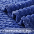 thumbnail image 5 of Exclusivo Mezcla Large Soft Fleece Throw Blanket, 50"x70" Stylish Jacquard Throw Blanket for Couch, Cozy, Warm, Lightweight Cobalt Blue Blanket, 5 of 7