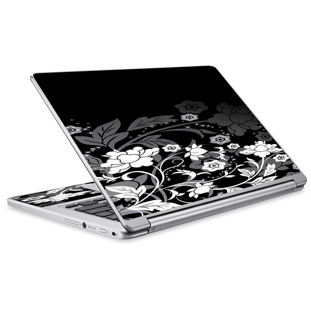 Skins Decals For Acer Chromebook R13 Laptop Vinyl Wrap / Black Floral