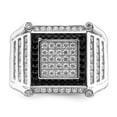 thumbnail image 5 of White Sterling Silver Ring Band with Stones Cubic Zirconia CZ Black, 5 of 5