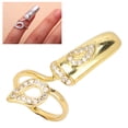 thumbnail image 4 of Anillo De Manicura, Anillo De Apertura De Uñas De Diamantes De Imitación, Cobre Galvanizado Para Regalos Para Damas Cergrey Dorado, 4 of 8