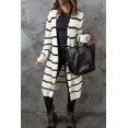 thumbnail image 2 of ABPHQTO Cárdigan Largo Estampado Rayas Beige Mujer, 2 of 5