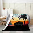 thumbnail image 2 of Erosebridal Beach Camping Sherpa Blanket, RV Car Fuzzy Blanket Throw, Sailboat Ocean Decor, 2 of 7