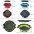 thumbnail image 5 of Collapsible Colanders with Self-Draining Base for Edge of Sink, Food Strainers (3/4/6 QT), Nested Design for Easy Storage (Red, Blue, Green) (4PC Set), 5 of 10