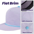 thumbnail image 3 of TOPTIE 5-Panel Rope Snapback Baseball Cap, Adjustable Flat Brim Hat, Quick Dry Soft Top Cap for Men Women Outdoor - Light Purple/Light Blue, 3 of 7