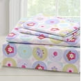 thumbnail image 3 of Spring Floral Bloom Geometric Garden 3 Piece Pink Cotton Toddler Sheet Set, 3 of 7
