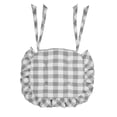 thumbnail image 5 of Annie Ash Grey, Soft White Buffalo Check Ruffled Chair Pad, 5 of 5