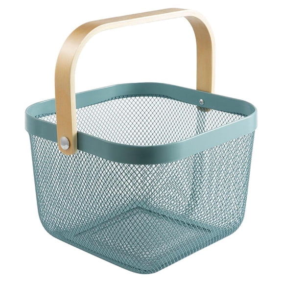 Multi-Functional Storage Basket Lightweight for Picnic Shopping Cabinet Decor - Haze Blue