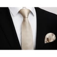 thumbnail image 4 of HISDERN Champagne Ties for Men Plaid Checked Mens Ties Pocket Square Tie Set Formal Mens Dress Ties, 4 of 13