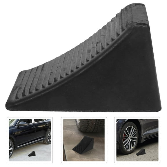 Hemoton Multi-Functional Rubber Wheel Chocks for Cars Bikes and RVs Anti-Slip Tire Blocks for Black Heavy Duty Wheel Wedge for Travel Trailer Camper
