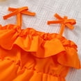 thumbnail image 5 of Bovxnpu Baby Girls' Bodysuits 2PC Short Sleeve Orange Graphic Infant Bodysuit Ruffled Sling Style Summer Summer Outfits, 5 of 9