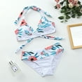 thumbnail image 5 of Elainilye Fashion Bikinis Sets for Women Sexy Flower Printing Backless Bikini Two-Pieces Swimwear Swimsuit Beachwear Set,White, 5 of 9