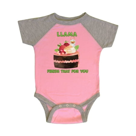 

Inktastic Llama Finish That For You with Cake and Strawberries Gift Baby Boy or Baby Girl Bodysuit