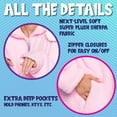 thumbnail image 2 of Sherpa Bunny Rabbit One Piece - Plush Adult Animal Costume Jumpsuit by FUNZIEZ! (Pink, X-Large), 2 of 2