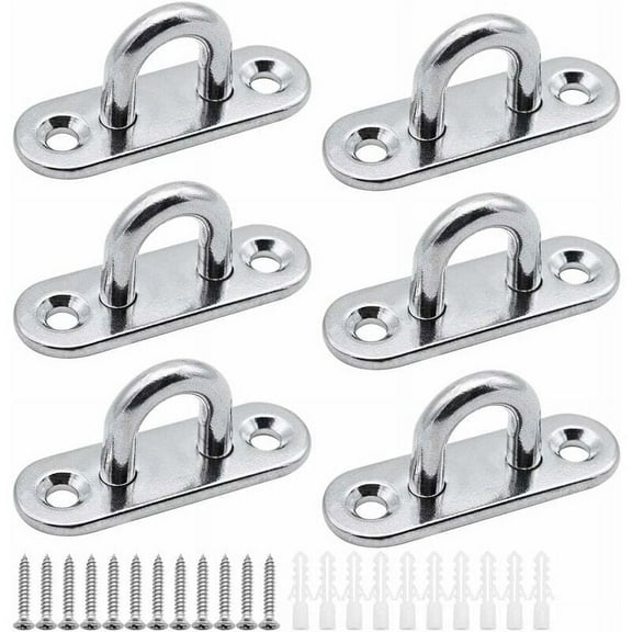 Wide Application Pad Eye Straps, Screw Mount Hook Hangers 304 Stainless Steel Marine Hardware Full Solder For Strong Joints Multipurpose Suitable For Bridge Ropes, Awnings,