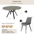 thumbnail image 2 of Extendable Round Dining Table Set for 4-6 People, 43.3"-59.1" Extendable Kitchen Table with 4 Upholstered Chairs, Space Saving for Kitchen Dining Room (Grey Table+4 Grey Chairs), 2 of 13