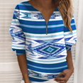 thumbnail image 2 of Sudadera para mujer Otoño Sudaderas Moda Impreso Camiseta suelta Blusa de manga larga Cuello en V Tops casuales Cremallera Odeerbi ODB-5, 2 of 5